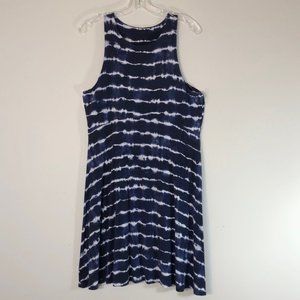 Athleta Dress Sleeveless Blue and White SZ L.